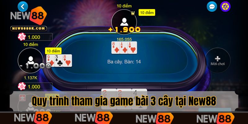 Quy trình tham gia game bài 3 cây tại New88